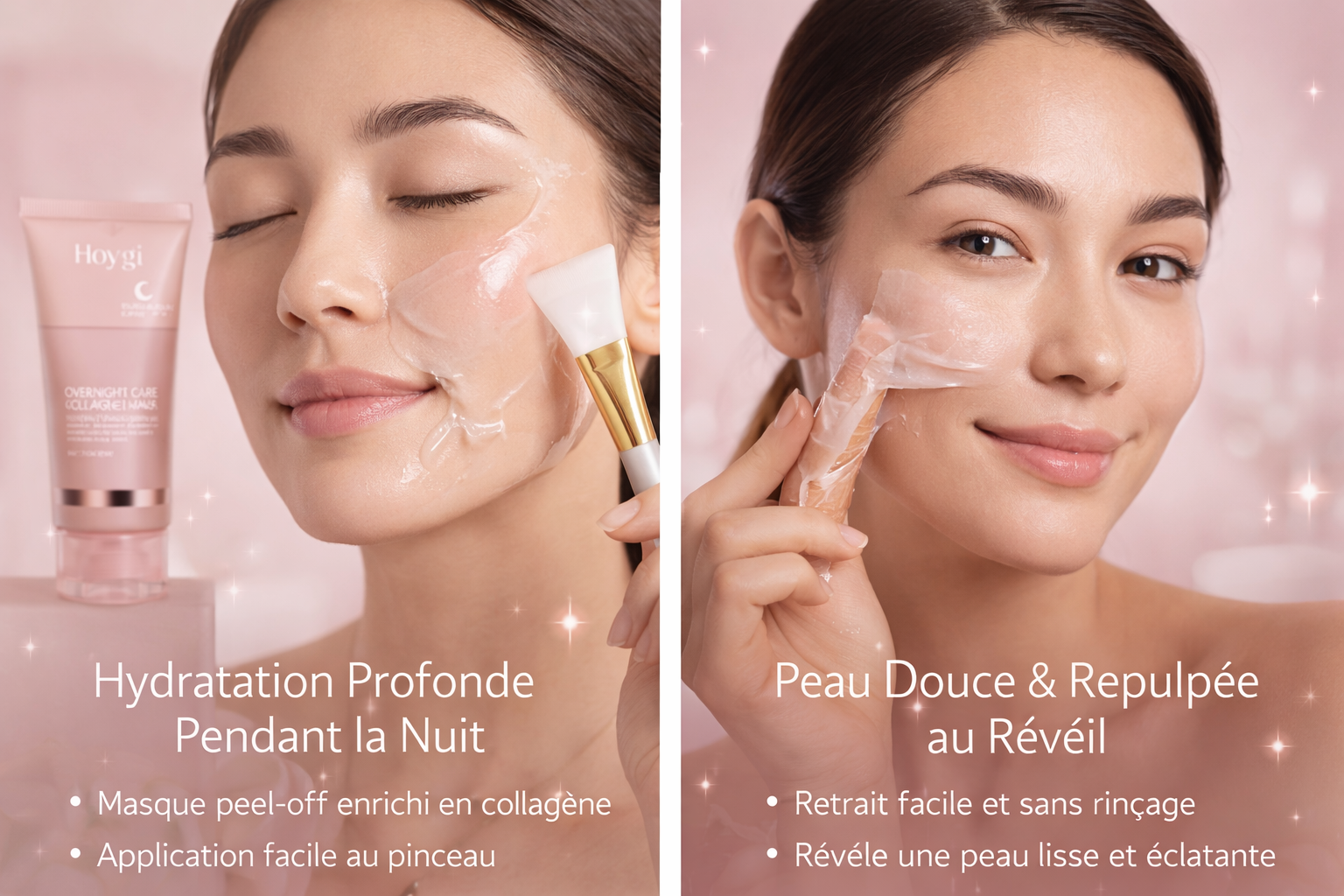 Masque Peel-Off Collagène | Soin Visage Hydratant Nuit